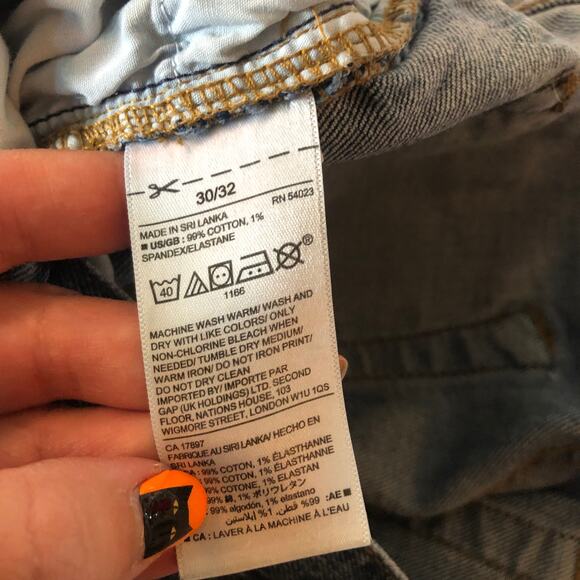 Gap Athletic Fit Blue Jeans Mens 30x32 Mid Rise Tapered Blue Denim Medium Wash - Picture 6 of 6